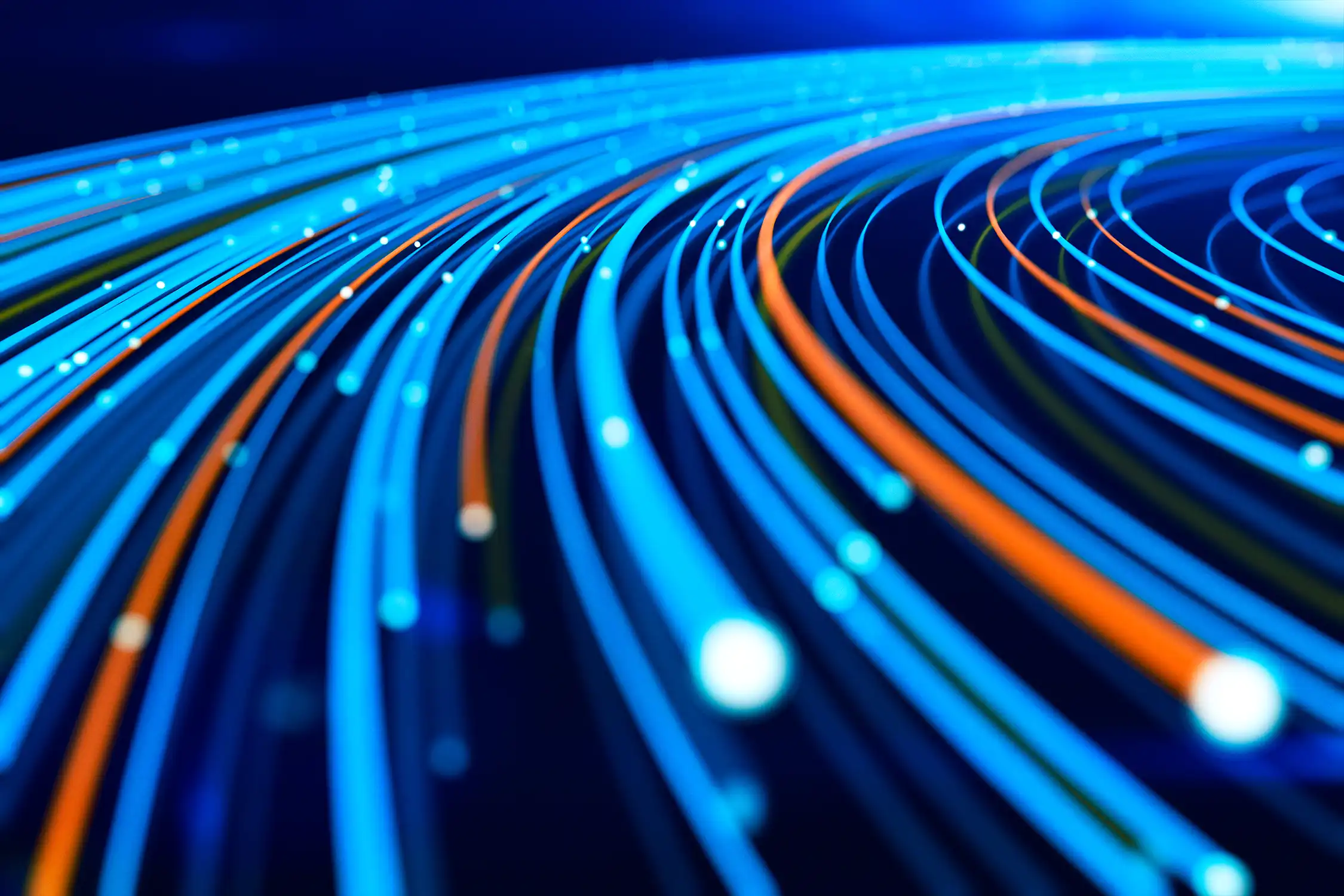 Illustrated light waves in motion